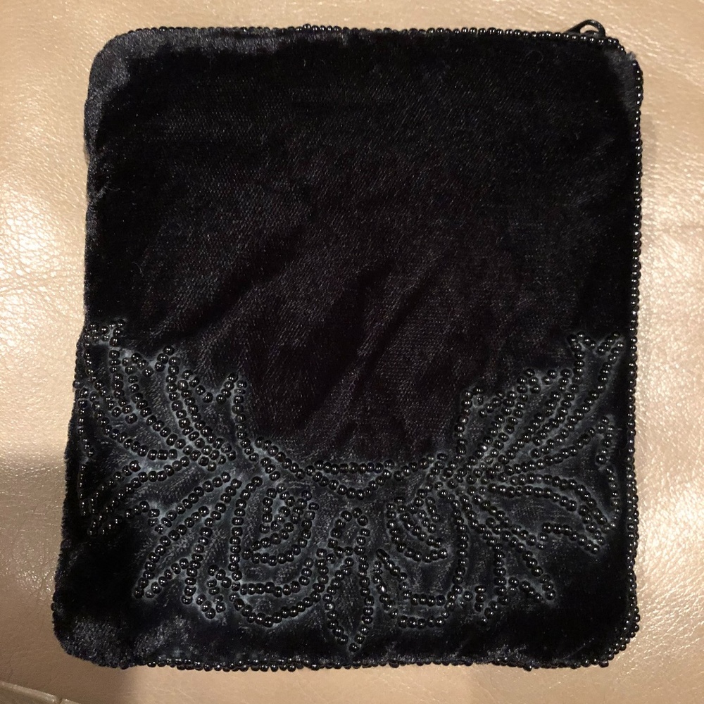 Black Velvet Beaded Fancy Clutch